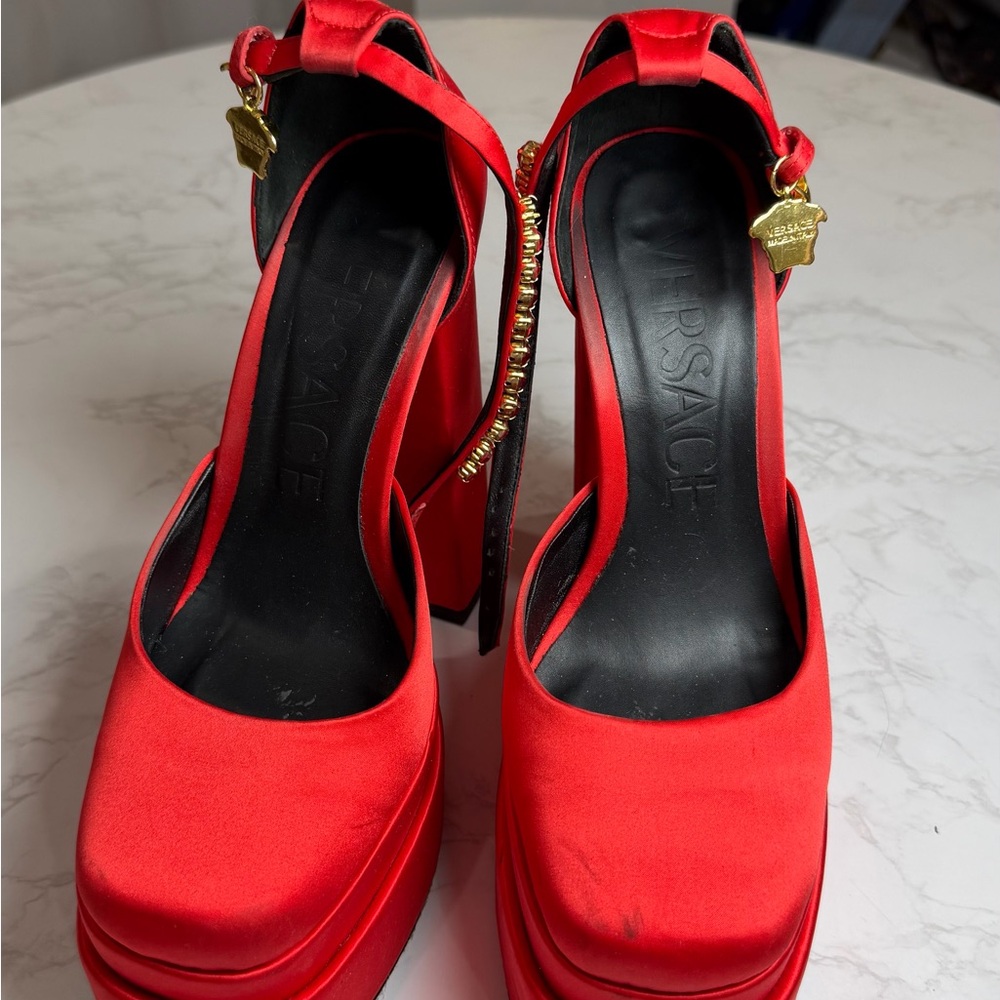Versace Bold Red Platform Heels